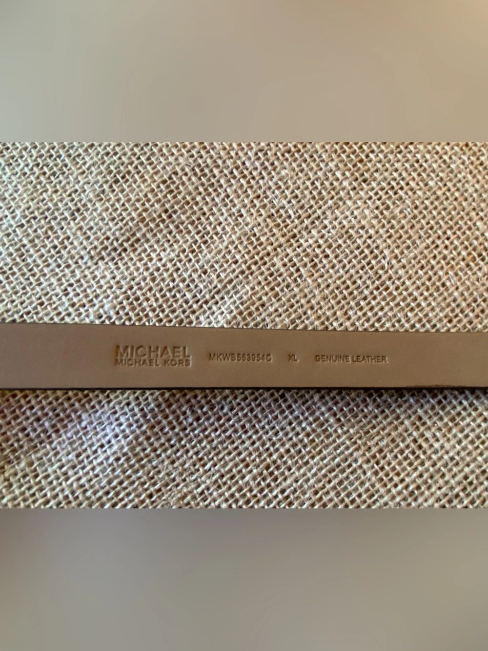 Michael Kors Brown Leather Belt with Gold Plaque